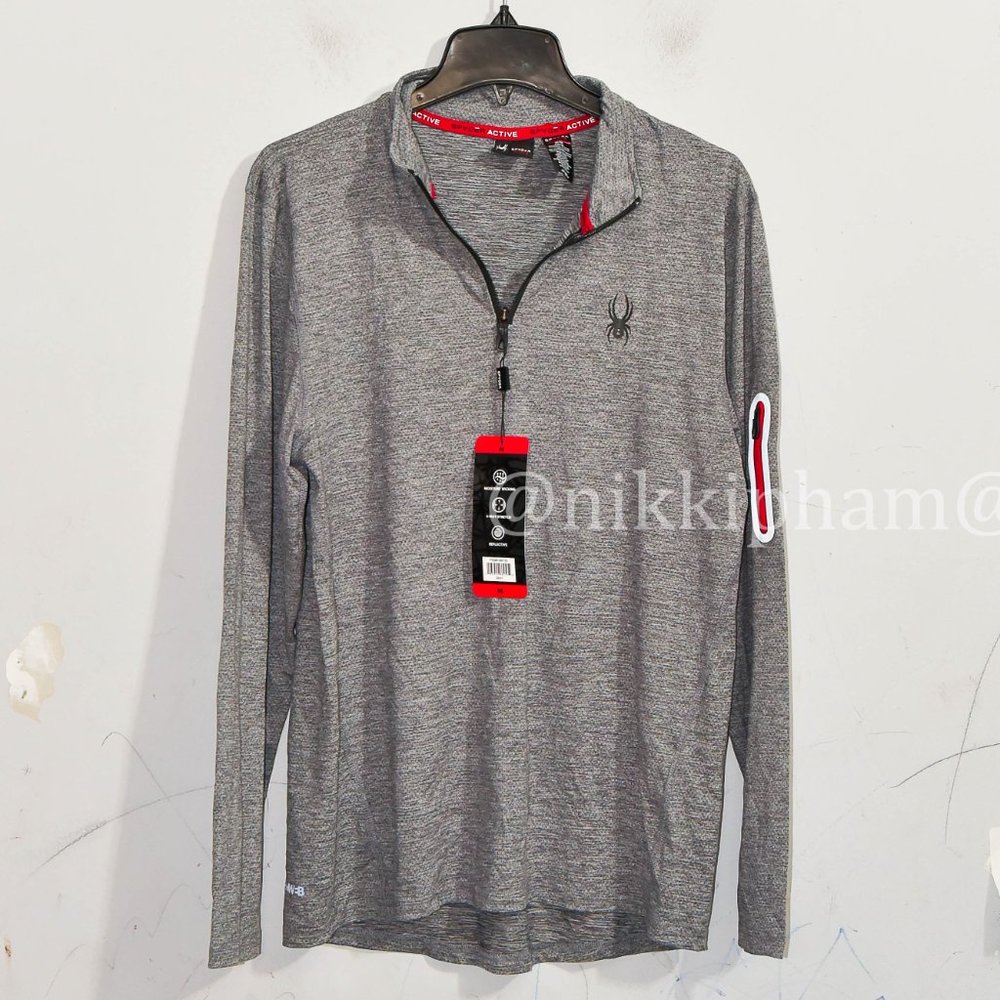 Spyder Active Men’s Light Weight ¼ Zip Gray - Picture 4 of 9